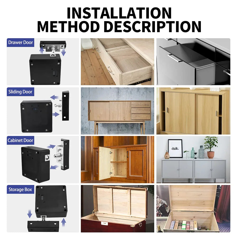 Invisible RFID Cabinet Lock by UpTrend Deals, black hidden lock for wooden cabinets on Tampa Home & Garden Store