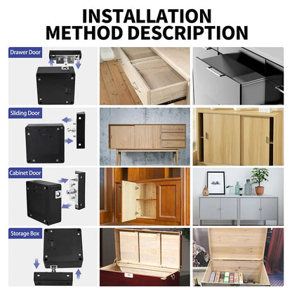 Invisible RFID Cabinet Lock by UpTrend Deals, black hidden lock for wooden cabinets on Tampa Home & Garden Store