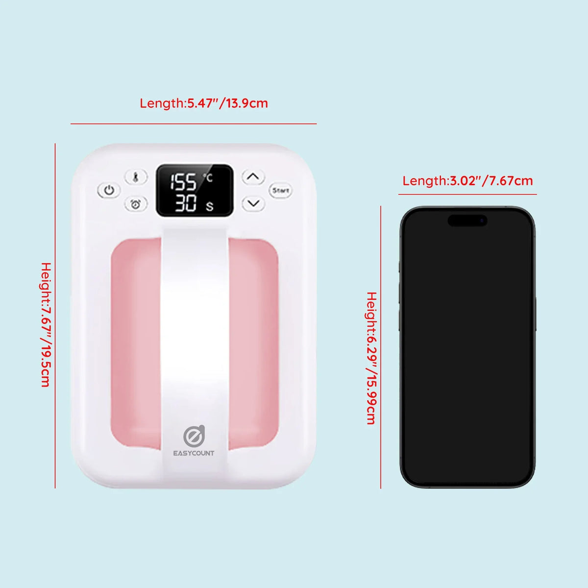 Mini heat press 7x5 inch white with pink accents for HTV sublimation UpTrend Deals on Tampa Home & Garden Store