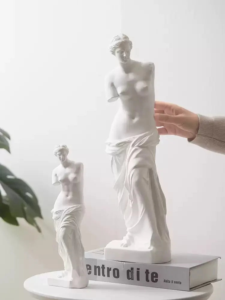 Perfecsy Venus de Milo resin statue set, white decor, 2 statues on Tampa Home & Garden Store