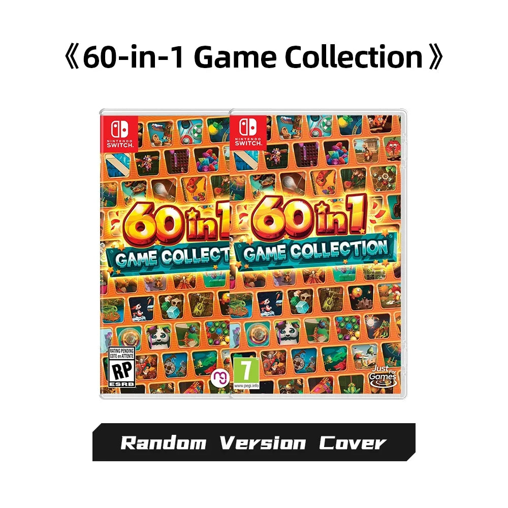 Two colorful Nintendo Switch 60-in-1 Game Collection game cases with mosaic covers on Tampa Home & Garden Store
