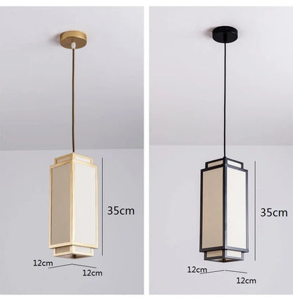 Perfecsy pendant lights in gold and black lanterns, 35cm tall with 12cm base, ceiling mount on Tampa Home & Garden Store
