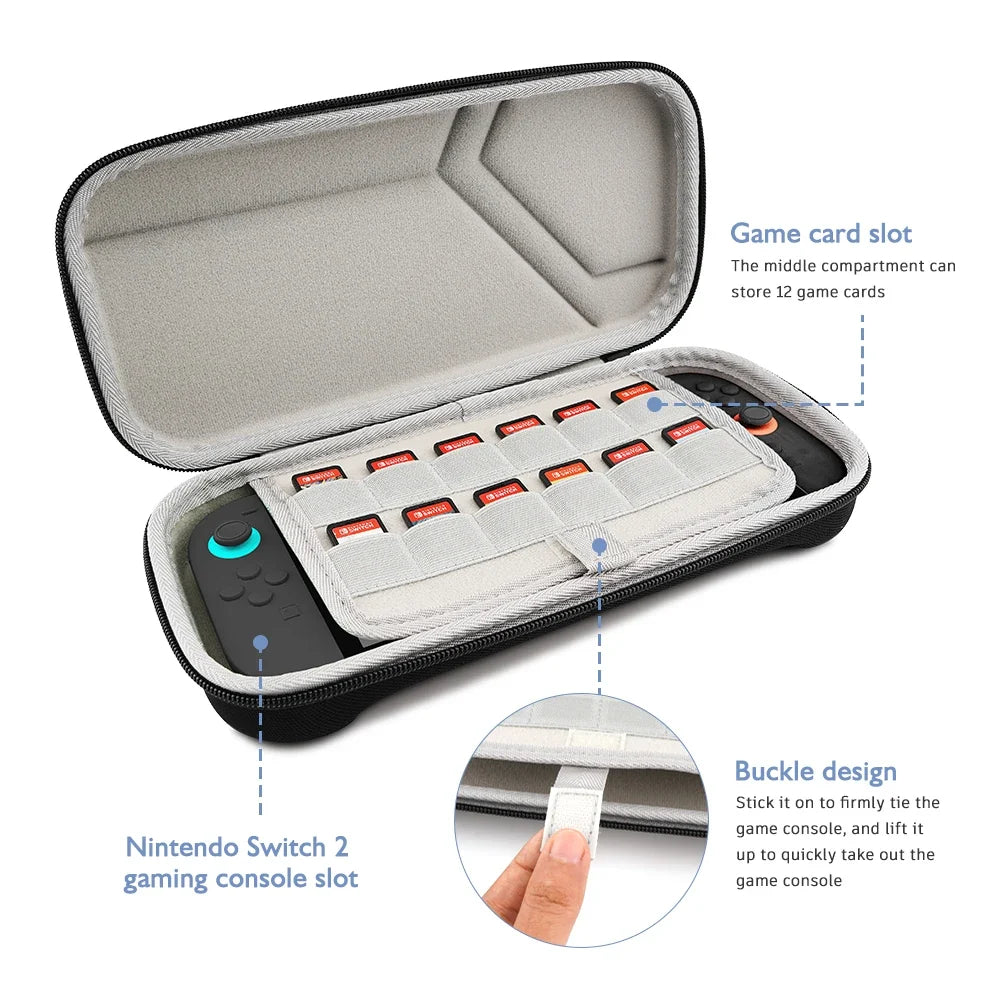 FLIPSTYLEZLLC Slim travel case for Nintendo Switch 2, gray shockproof shell with card slots on Tampa Home & Garden Store