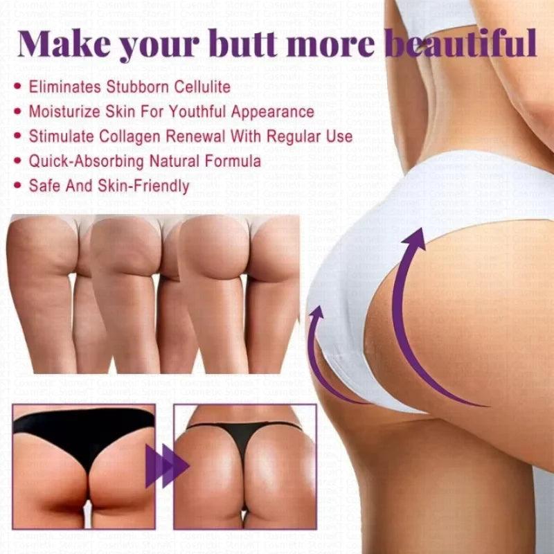 Silcy Skin buttock enlargement essential oil collage with before/after lifting arrows on Tampa Home & Garden Store
