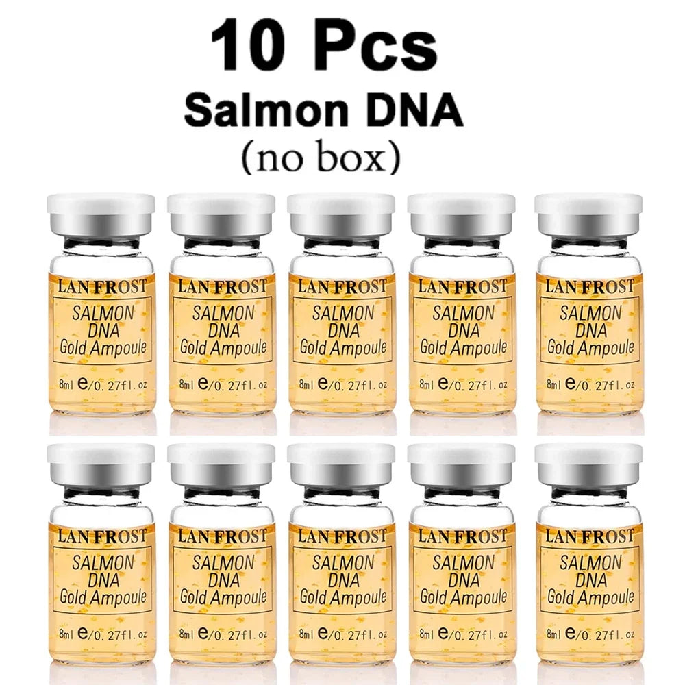 10 pcs LAN FROST Salmon DNA Gold Ampoule vials 8ml each skin booster on Tampa Home & Garden Store