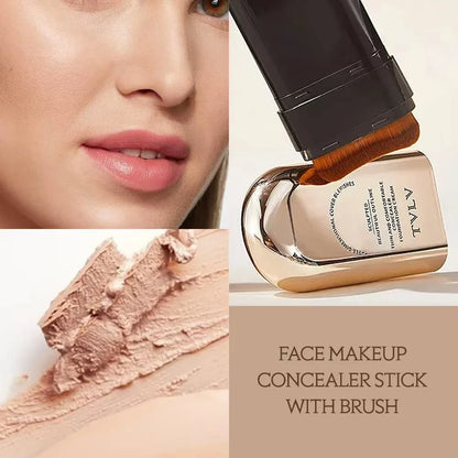 TVLV Skin Tint Stick concealer foundation by Silcy Skin with brush beige cream swatch on Tampa Home & Garden Store