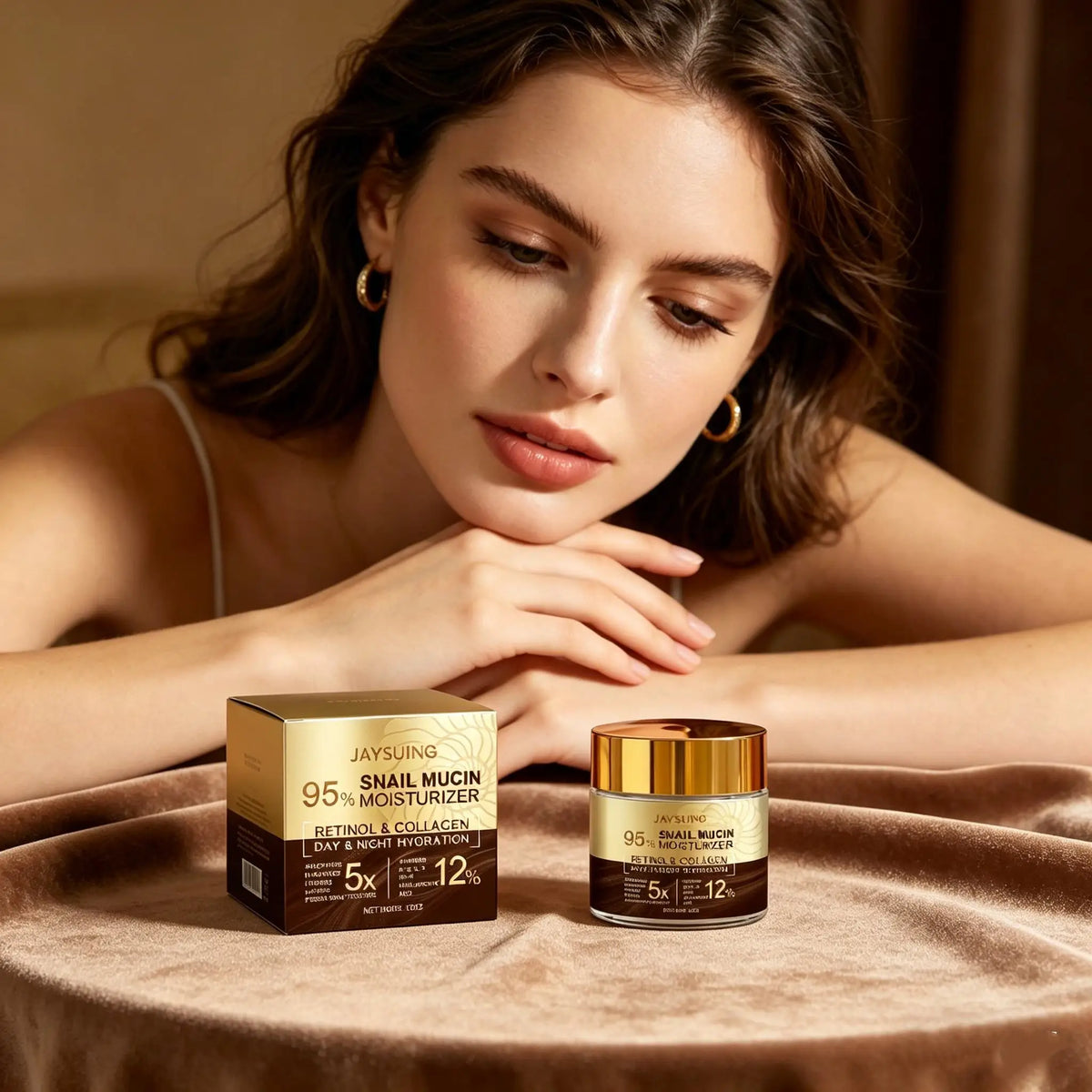 Silcy Skin 95% snail mucin moisturizer with collagen, retinol, hyaluronic acid; jar & box duo on Tampa Home & Garden Store