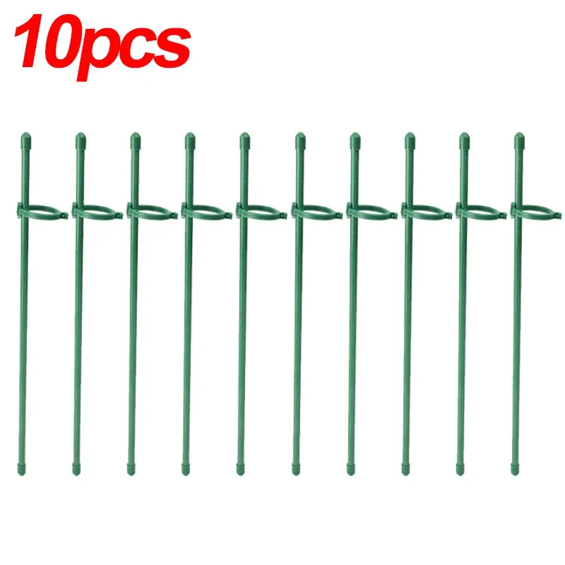 Green Adjustable Plant Support Rods and Clips