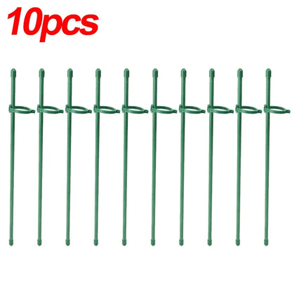 Green Adjustable Plant Support Rods and Clips