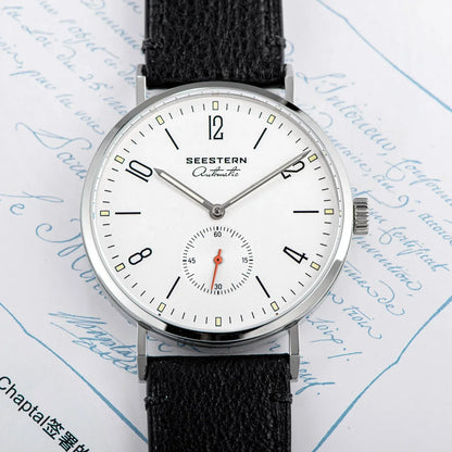 Men's Ultra-Thin Automatic Dress Watch, stainless steel case, black leather strap UpTrend on Tampa Home & Garden Store