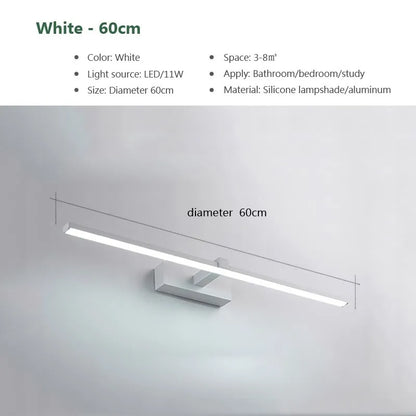 LED Bathroom Mirror Light – Waterproof Wall Lamp for Makeup Vanity in White/Black