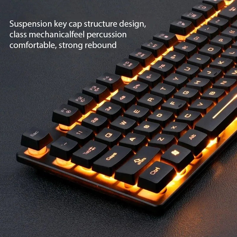 KM320 gaming keyboard by FLIPSTYLEZLLC with orange backlit keys on Tampa Home & Garden Store