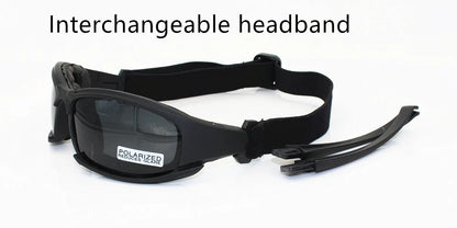 X7 Military Polarized Sunglasses black frame by BikerZoneZ with interchangeable headband on Tampa Home & Garden Store