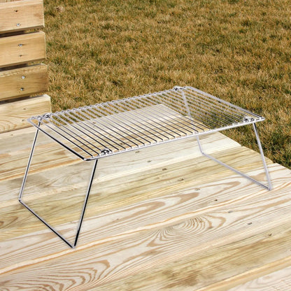 Folding campfire grill rack, chrome steel, multipurpose outdoor cooking by FLIPSTYLEZLLC on Tampa Home & Garden Store