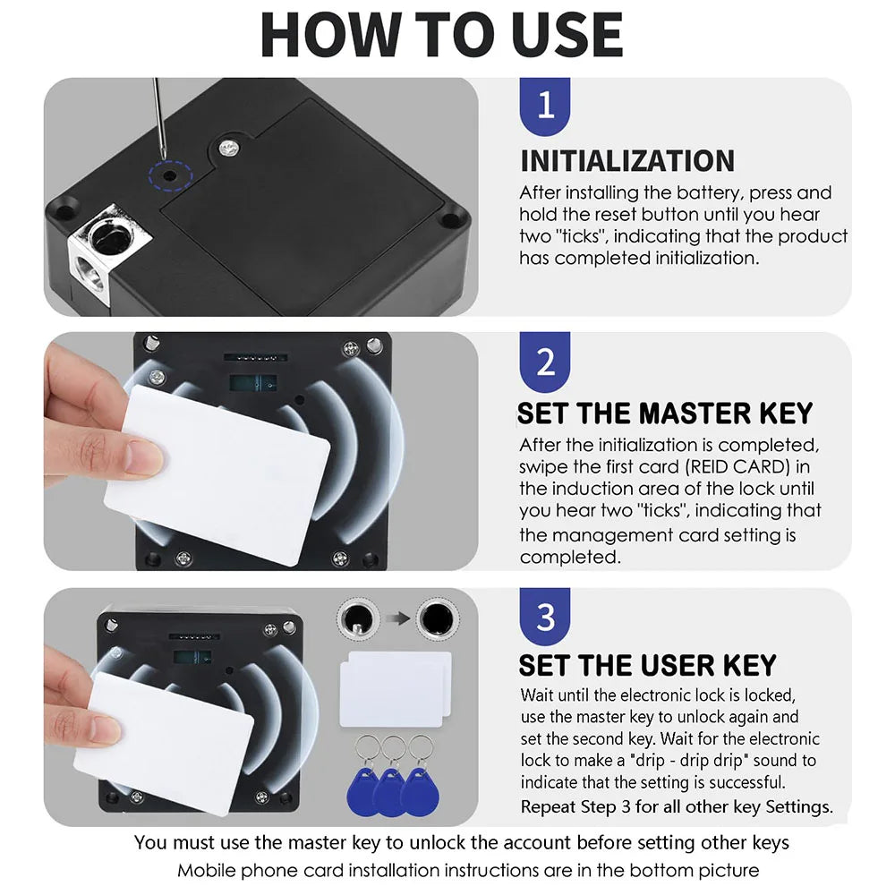 Invisible RFID Cabinet Lock by UpTrend Deals; black hidden electronic lock for wooden cabinets on Tampa Home & Garden Store