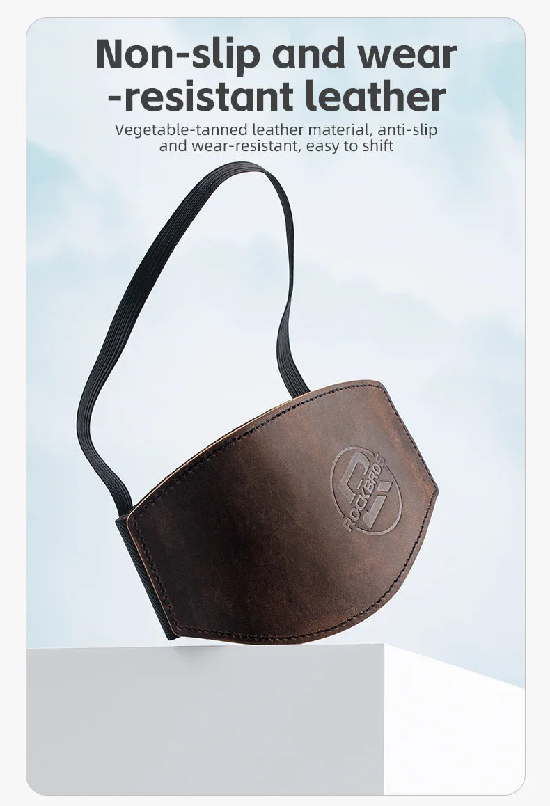 RockBros leather motorcycle shift lever cover with elastic strap, brown wear-resistant on Tampa Home & Garden Store