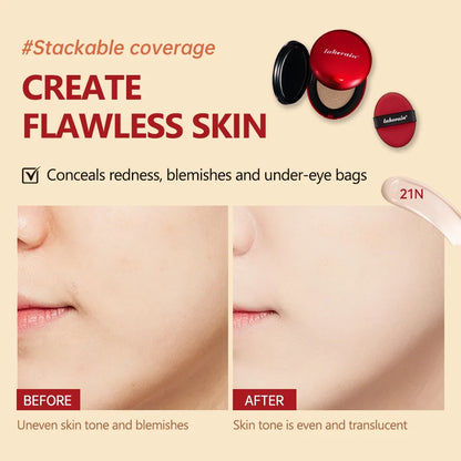 Silcy Skin cushion foundation red compact; waterproof brighten makeup before/after skin demo on Tampa Home & Garden Store