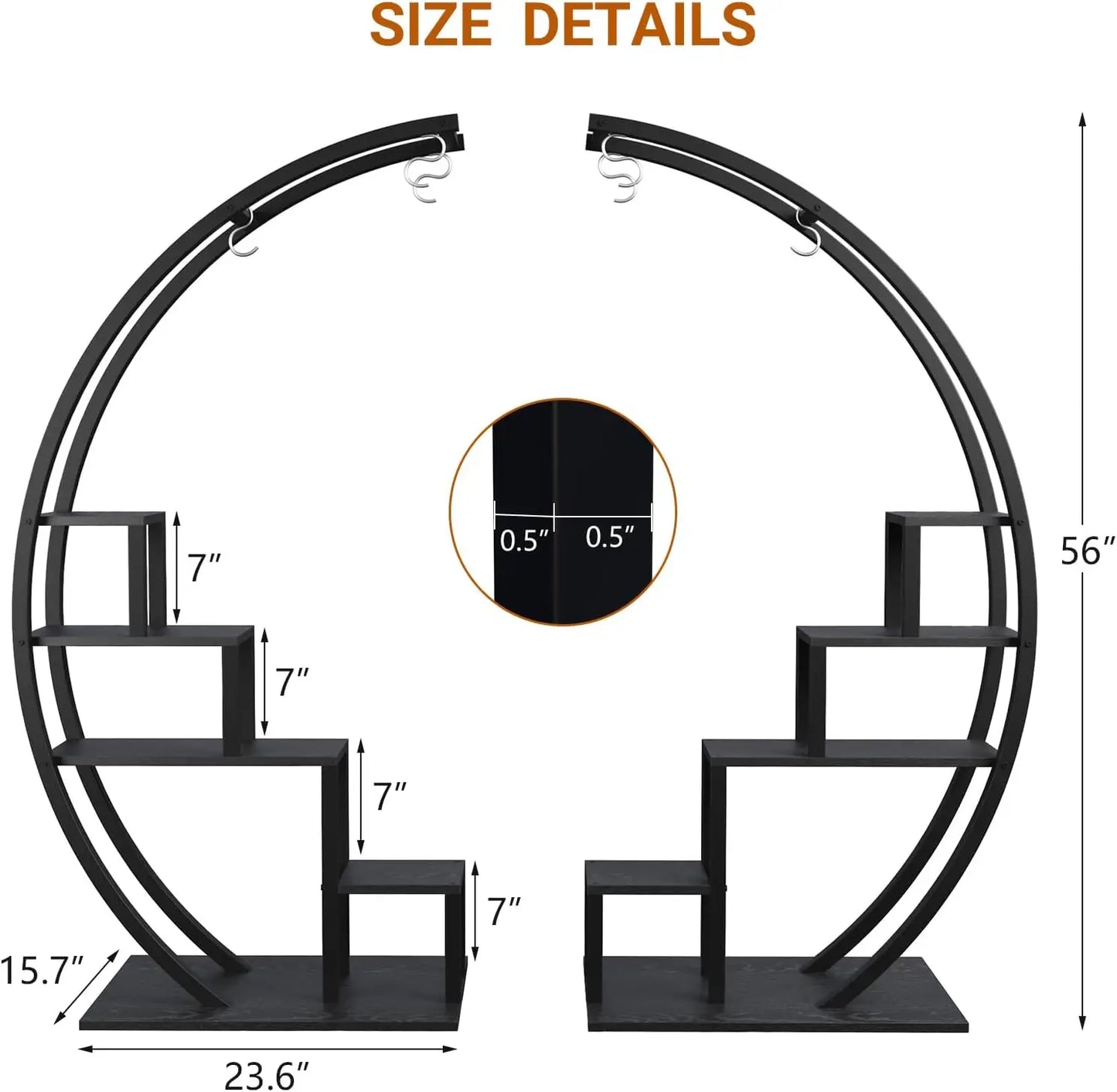 Pair Of Metal Plant Stands For Home And Patio
