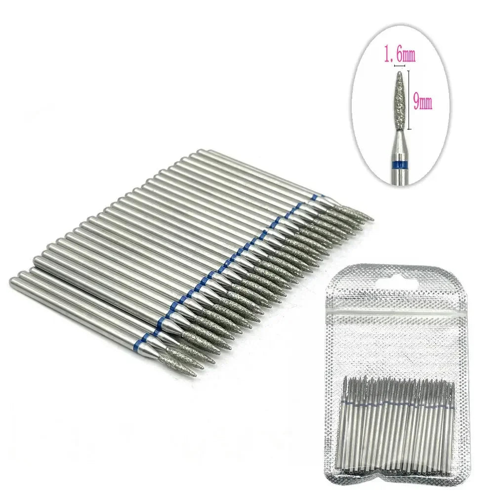 Silcy Skin 50pc diamond nail drill bits set silver diamond-coated cuticle cleanup manicure on Tampa Home & Garden Store