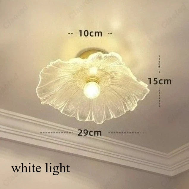 Perfecsy modern LED flower petal ceiling lamp, white glass petals, E27, 29cm diameter on Tampa Home & Garden Store