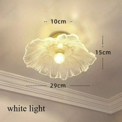 Perfecsy modern LED flower petal ceiling lamp, white glass petals, E27, 29cm diameter on Tampa Home & Garden Store