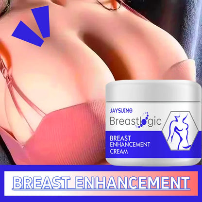 Breast enhancement cream jar with blue label beside a pink bust top on Tampa Home & Garden Store