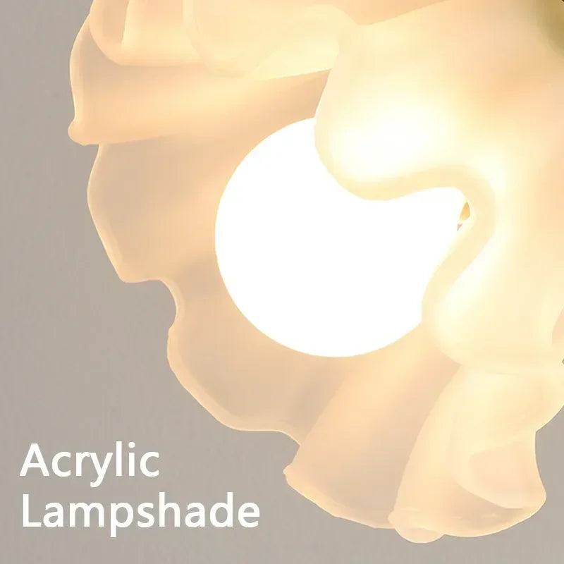 French romantic flower desk lamp with cream acrylic lampshade by Perfecsy for bedroom on Tampa Home & Garden Store