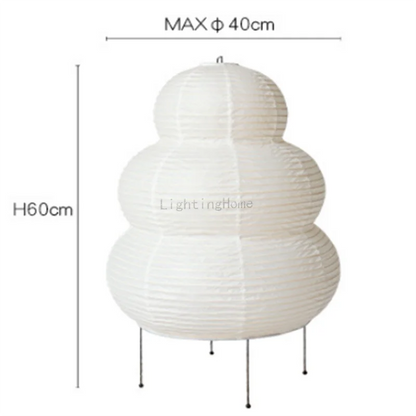 Perfecsy Akari Wabi-sabi table lamp white rice paper lantern on metal legs decorative desk light on Tampa Home & Garden Store