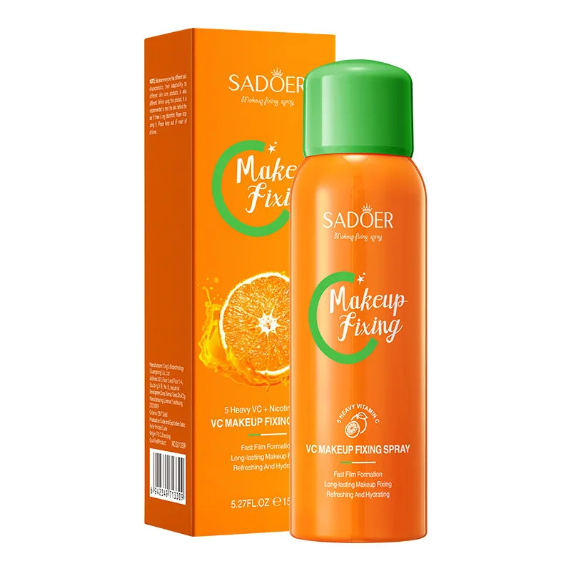 Waterproof Mattifying Setting Spray by SADOER orange bottle with green cap, 150ml on Tampa Home & Garden Store