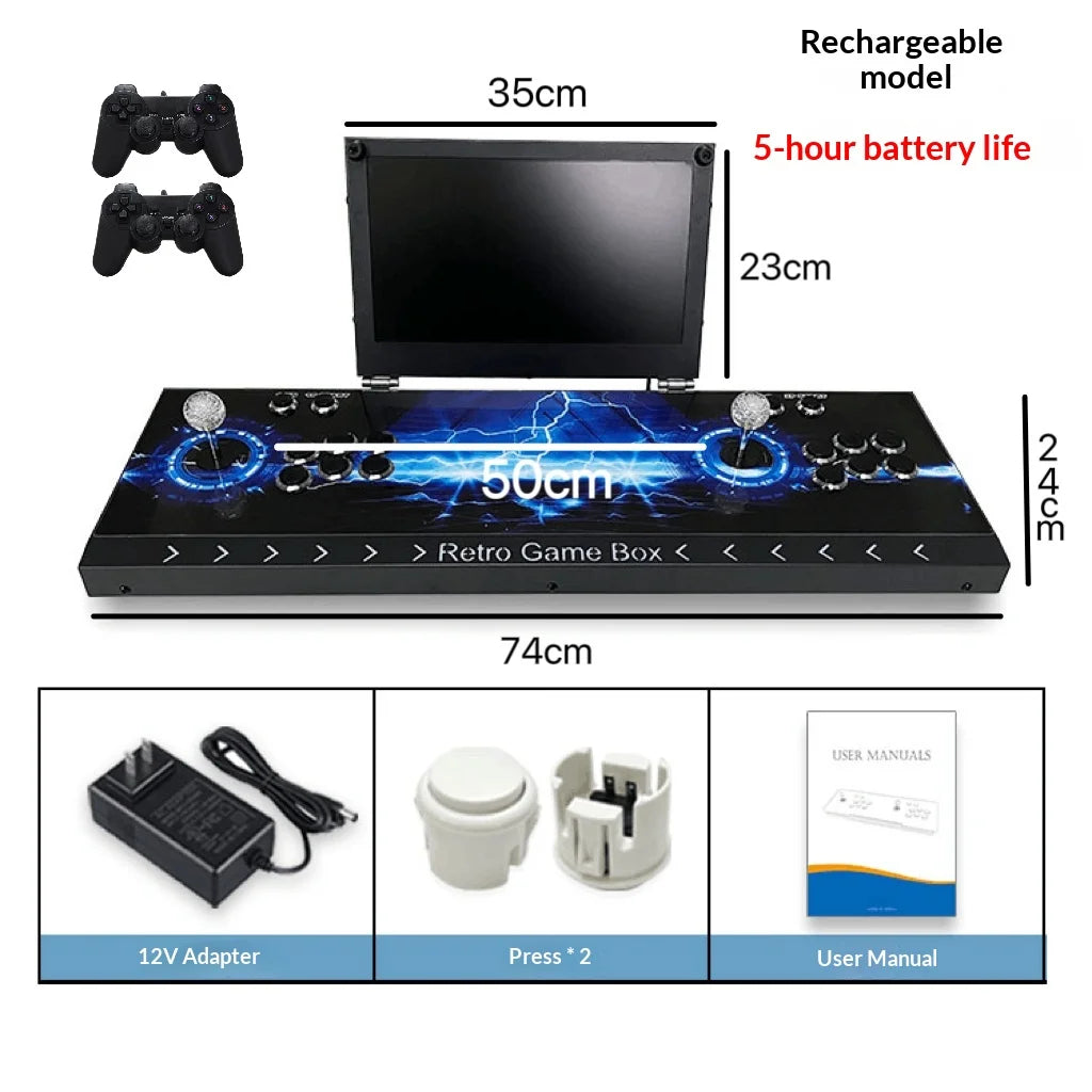 FLIPSTYLEZLLC dual-joystick arcade console with foldable screen and electric art 12V adapter on Tampa Home & Garden Store