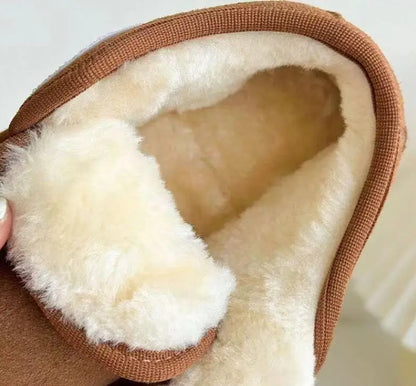 Kids Winter Snow Boots brown faux suede with warm plush lining on Tampa Home & Garden Store
