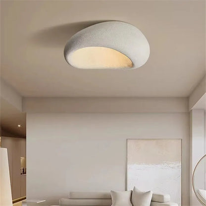 DecorBites Khmara E27 ceiling light, pebble white textured fixture in a Nordic living room on Tampa Home & Garden Store