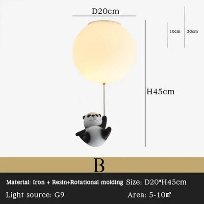 DecorBites Kids Bear LED ceiling chandelier with 20cm warm globe and hanging bear charm on Tampa Home & Garden Store