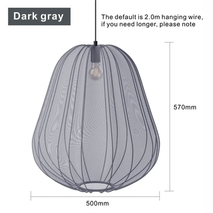 DecorBites LED Art Chandelier gray ribbed pendant lamp 500mm wide metal shade on Tampa Home & Garden Store