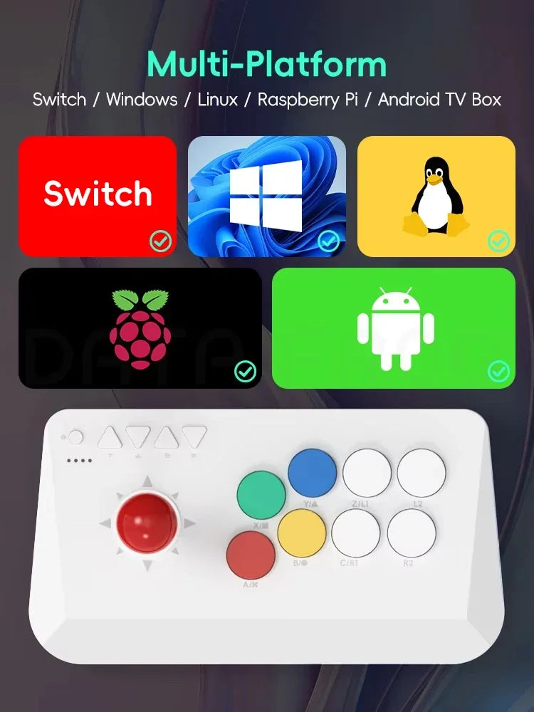 DATA FROG wireless arcade joystick controller white with red stick and buttons FLIPSTYLEZLLC on Tampa Home & Garden Store