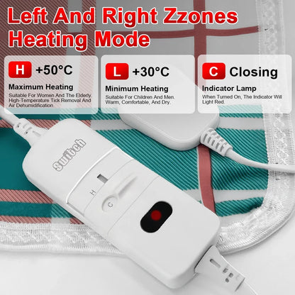 Electric blanket heating pad, white with Suntech controller, Silcy Skin, 110/220V on Tampa Home & Garden Store