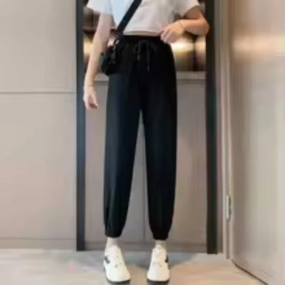 Women joggers by UpTrend Deals, oversized black drawstring sweatpants with cuffed ankles on Tampa Home & Garden Store