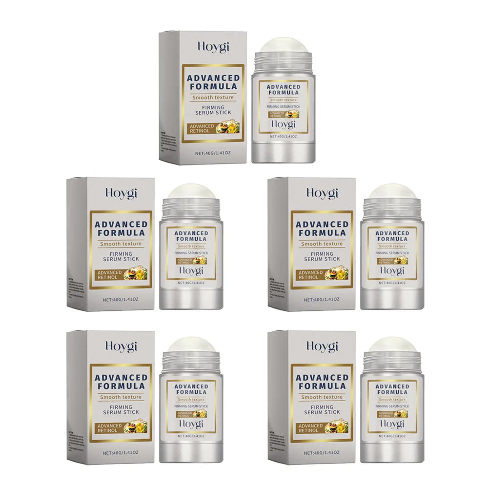 Six sets of Hoygi Advanced Formula Firming Serum Stick with white boxes and silver bottles collage on Tampa Home & Garden Store