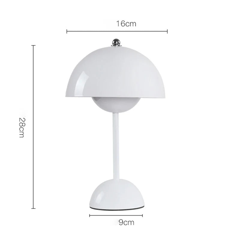 Portable LED Mushroom Table Lamp Touch Dimmable Rechargeable Flowerpot Light