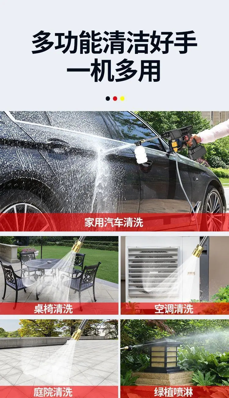 Rechargeable high‑pressure water gun portable car wash sprayer black UpTrend Deals cleaning on Tampa Home & Garden Store