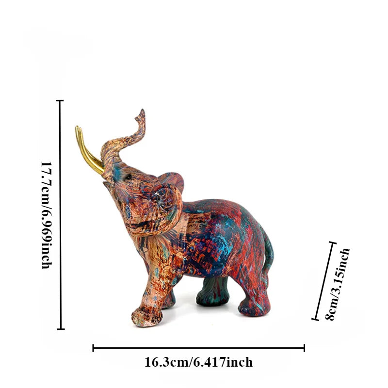 Elephant sculpture resin decor multicolor graffiti-inspired figurine by Perfecsy on Tampa Home & Garden Store