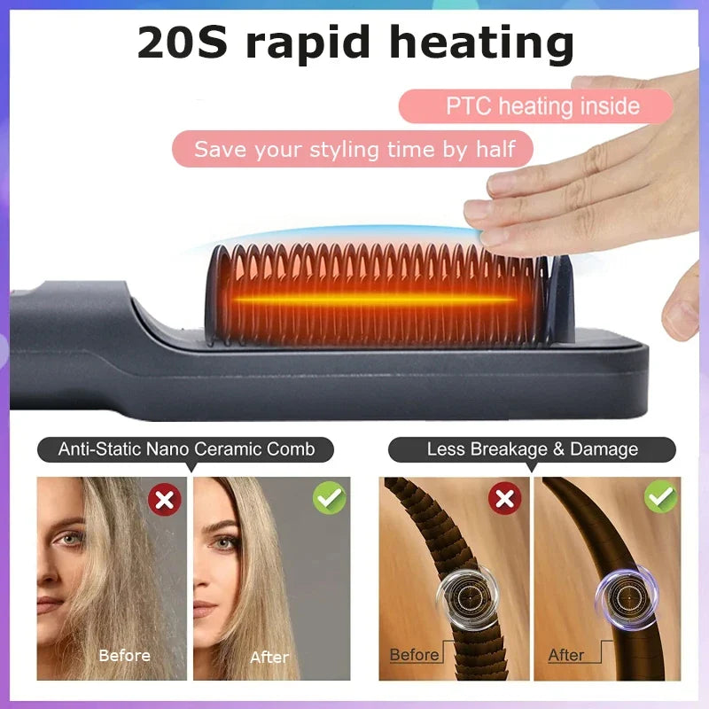 Silcy Skin electric hot comb with nano ceramic anti-static teeth and negative ion on Tampa Home & Garden Store