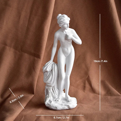 Perfecsy Birth of Venus resin statue, white Botticelli-inspired goddess sculpture, 19 cm on Tampa Home & Garden Store