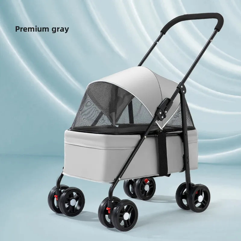 Pet Zen 3 in 1 dog stroller with detachable carrier, premium gray, breathable mesh canopy on Tampa Home & Garden Store