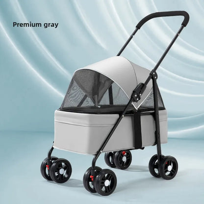 Pet Zen 3 in 1 dog stroller with detachable carrier, premium gray, breathable mesh canopy on Tampa Home & Garden Store