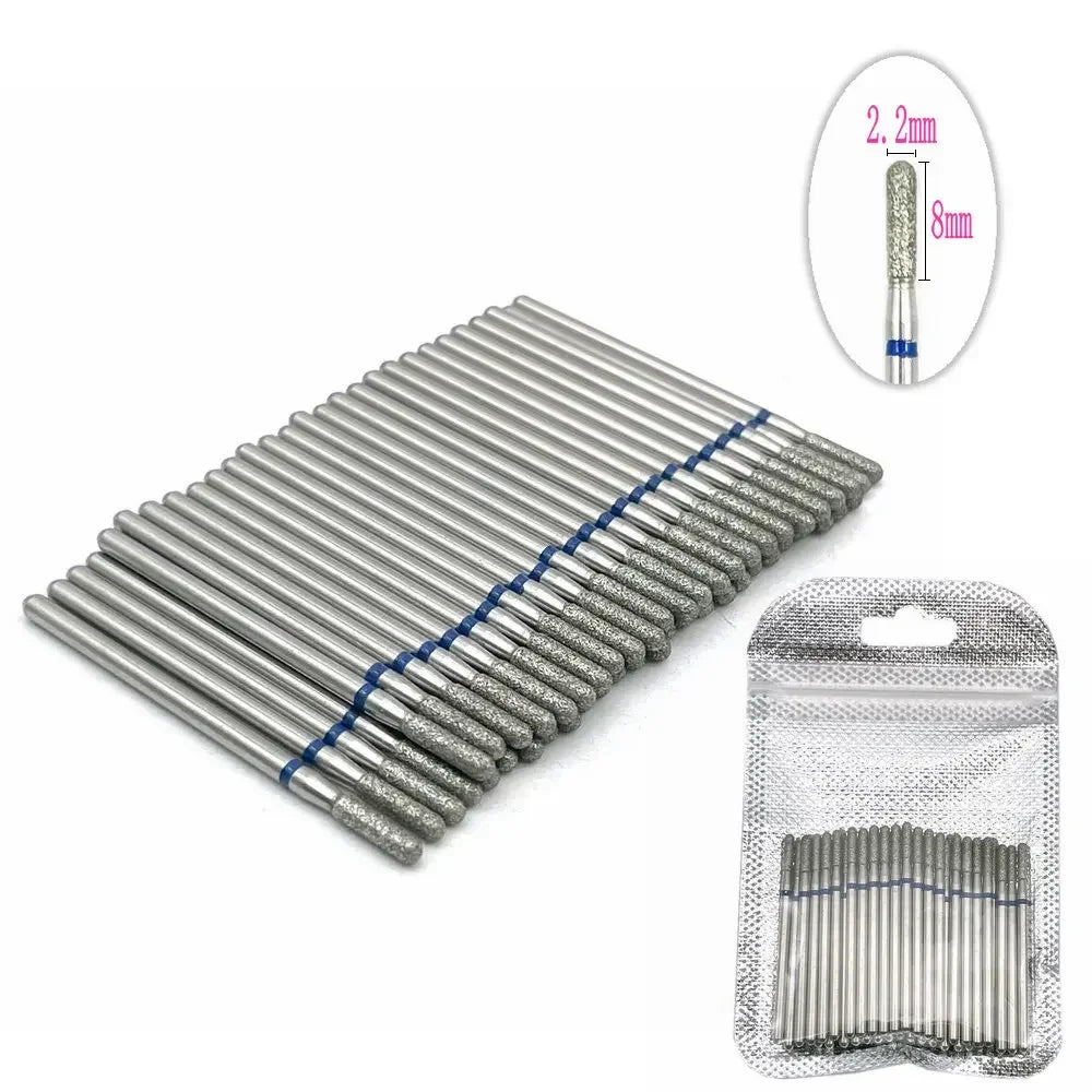 50pc Silcy Skin diamond nail drill bit set with silver bits for manicure cuticle cleanup on Tampa Home & Garden Store
