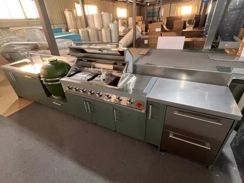 Outdoor kitchen cabinet set with six-burner stainless grill and cabinets by FLIPSTYLEZLLC on Tampa Home & Garden Store