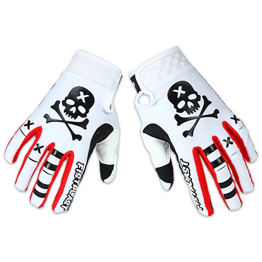 Six-color windproof anti-slip touch screen gloves pair white skull graphic by BikerZoneZ on Tampa Home & Garden Store