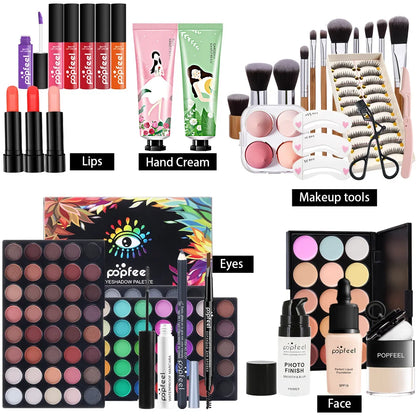 POPFEEL all-in-one makeup kit by Silcy Skin with eyeshadow palette, foundation, lip gloss on Tampa Home & Garden Store