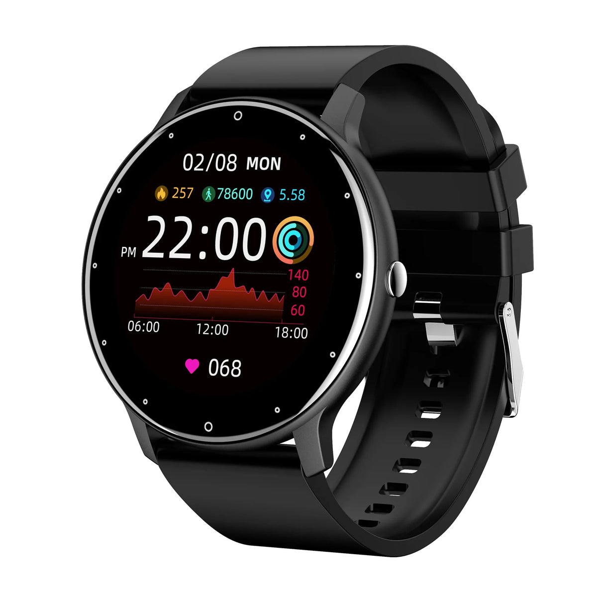 Men's smart watch UpTrend Deals with full touch screen, waterproof, black metal band on Tampa Home & Garden Store